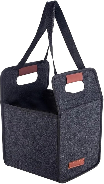 Foldable Drink Carrier Tote Bag with Leak Resistant Compartments, Multi Cup Beverage Organizer with Handle, Insulated Divider for Coffee, Takeout, Car Travel, Picnic, Grocery Transport (2 Cups)