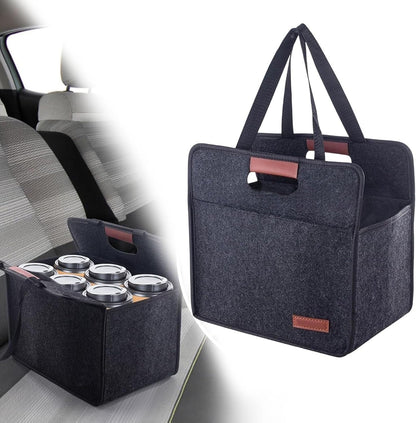 Foldable Drink Carrier Tote Bag with Leak Resistant Compartments, Multi Cup Beverage Organizer with Handle, Insulated Divider for Coffee, Takeout, Car Travel, Picnic, Grocery Transport (2 Cups)
