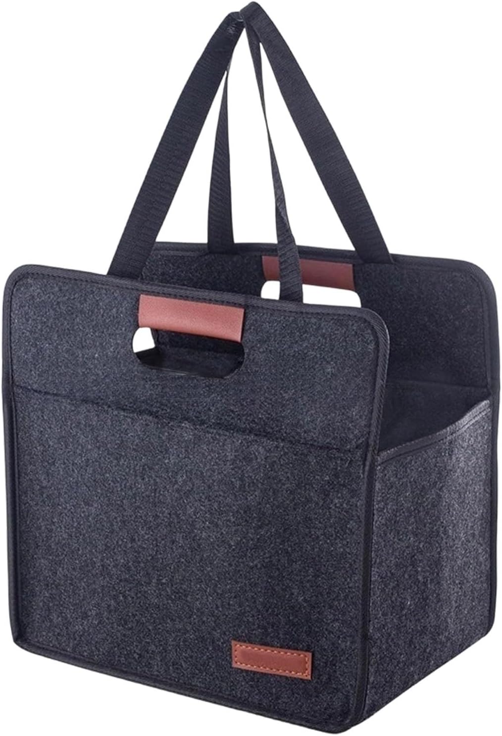 Foldable Drink Carrier Tote Bag with Leak Resistant Compartments, Multi Cup Beverage Organizer with Handle, Insulated Divider for Coffee, Takeout, Car Travel, Picnic, Grocery Transport (2 Cups)