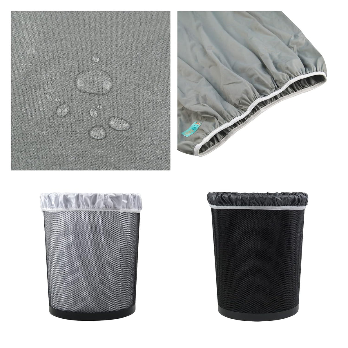 2 Pack Reusable Diaper Pail Liner for Cloth Diaper,Rubbish Bag,Laundry,Fits for 13.3 Gallon Trash Can and Diaper Pails,Kitchen Garbage Cans Black +Gray PL-B2629