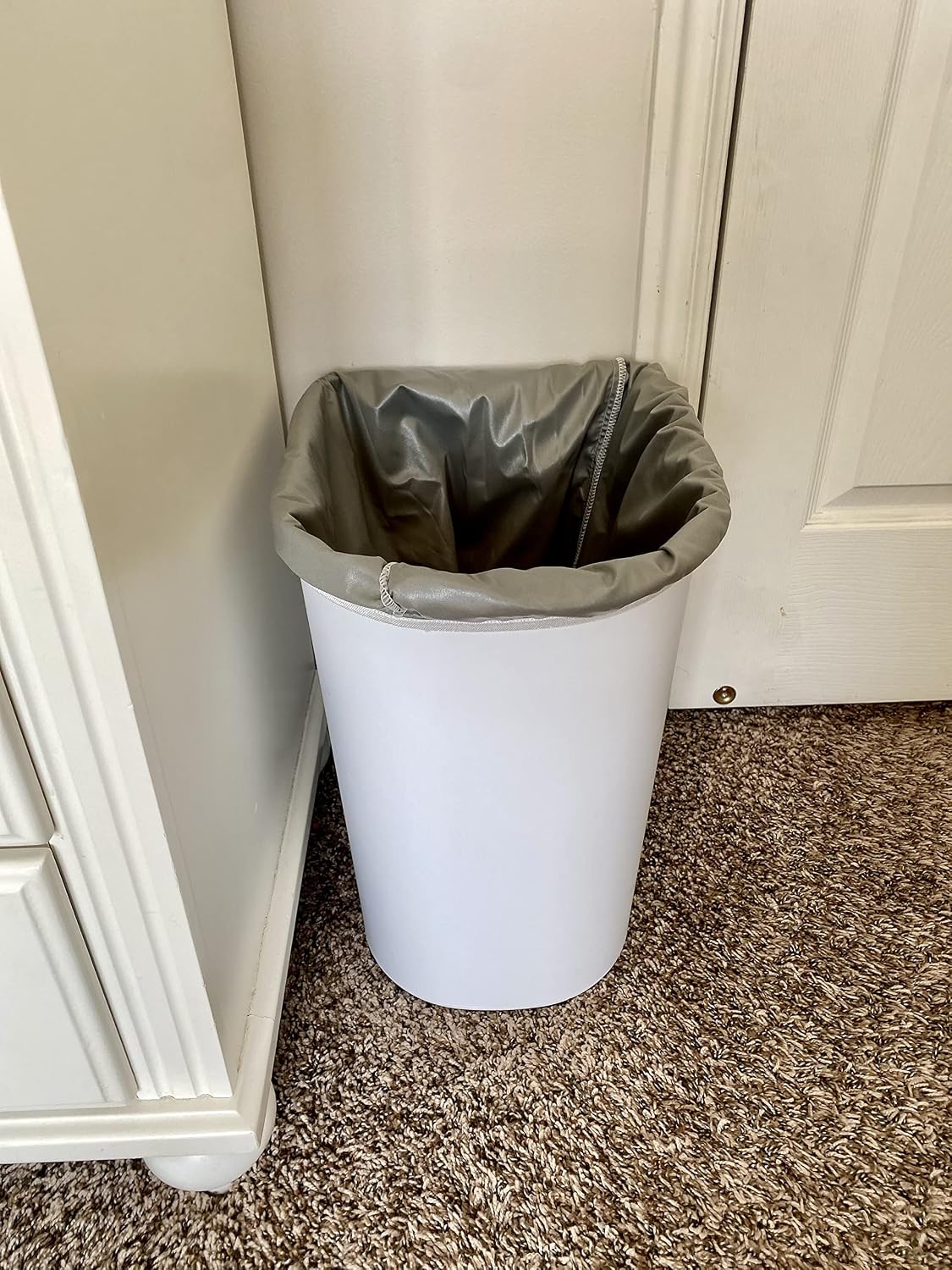 2 Pack Reusable Diaper Pail Liner for Cloth Diaper,Rubbish Bag,Laundry,Fits for 13.3 Gallon Trash Can and Diaper Pails,Kitchen Garbage Cans Black +Gray PL-B2629