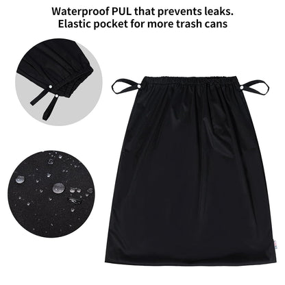 2 Pack Reusable Diaper Pail Liner for Cloth Diaper,Rubbish Bag,Laundry,Fits for 13.3 Gallon Trash Can and Diaper Pails,Kitchen Garbage Cans Black +Gray PL-B2629