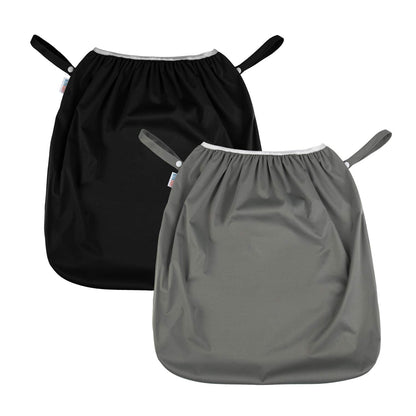 2 Pack Reusable Diaper Pail Liner for Cloth Diaper,Rubbish Bag,Laundry,Fits for 13.3 Gallon Trash Can and Diaper Pails,Kitchen Garbage Cans Black +Gray PL-B2629