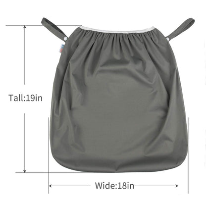 2 Pack Reusable Diaper Pail Liner for Cloth Diaper,Rubbish Bag,Laundry,Fits for 13.3 Gallon Trash Can and Diaper Pails,Kitchen Garbage Cans Black +Gray PL-B2629