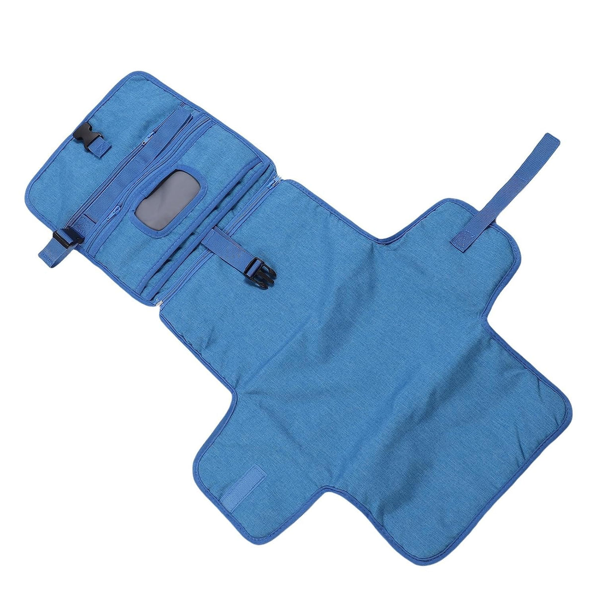 Portable Newborn Diaper Changing Mat Water Proof Baby Changer Pad for Travel, Oxford Cloth, 34.1 X 21.3 Wet Wipe Holder, Outdoor Outings (Grey)