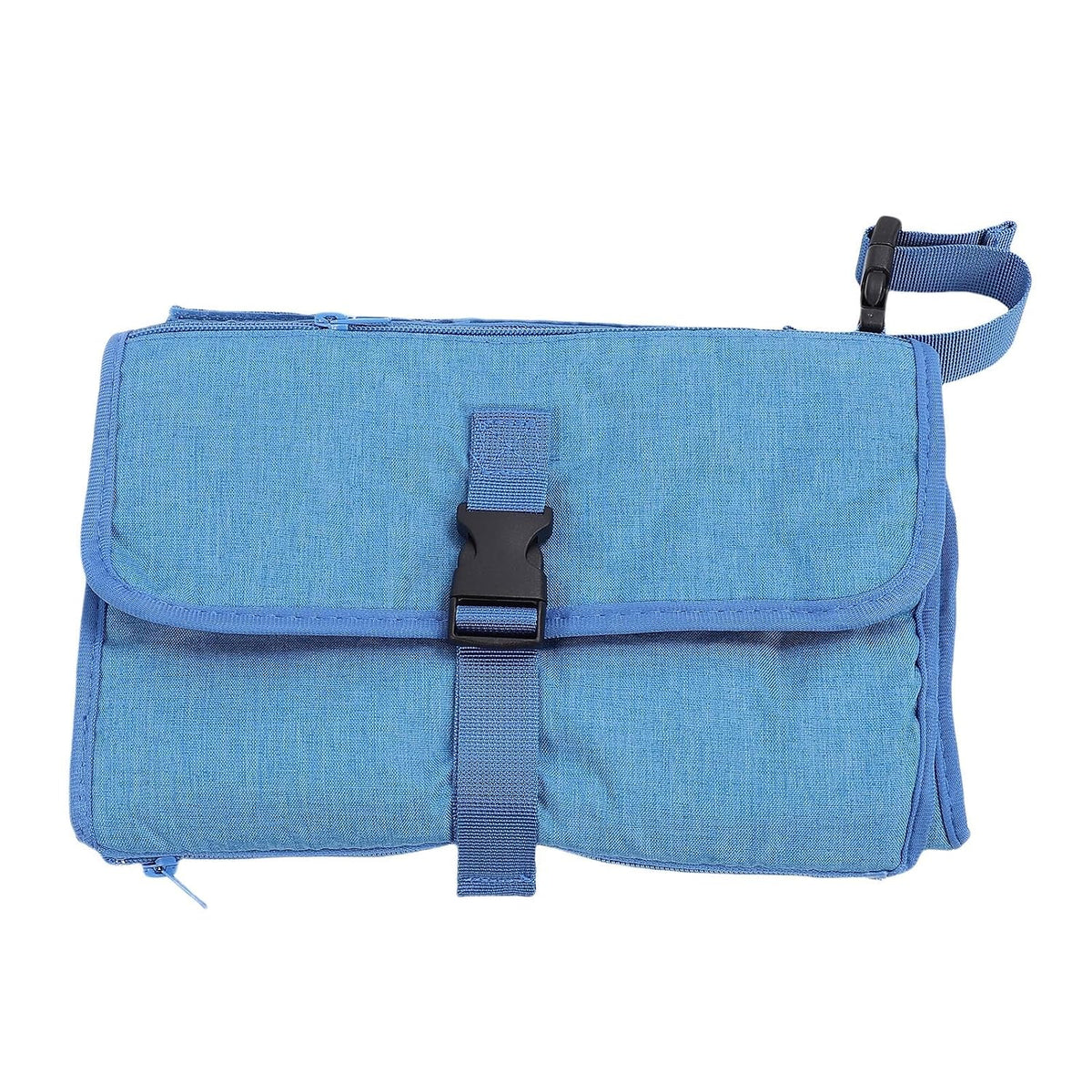 Portable Newborn Diaper Changing Mat Water Proof Baby Changer Pad for Travel, Oxford Cloth, 34.1 X 21.3 Wet Wipe Holder, Outdoor Outings (Grey)