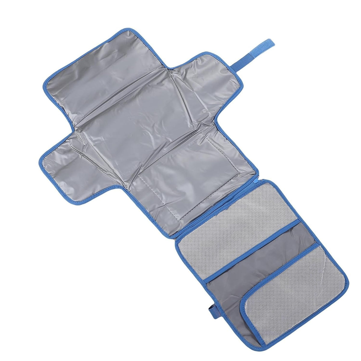 Portable Newborn Diaper Changing Mat Water Proof Baby Changer Pad for Travel, Oxford Cloth, 34.1 X 21.3 Wet Wipe Holder, Outdoor Outings (Grey)