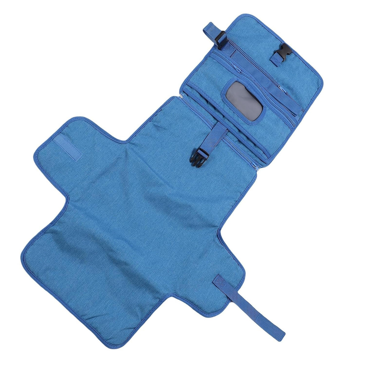 Portable Newborn Diaper Changing Mat Water Proof Baby Changer Pad for Travel, Oxford Cloth, 34.1 X 21.3 Wet Wipe Holder, Outdoor Outings (Grey)