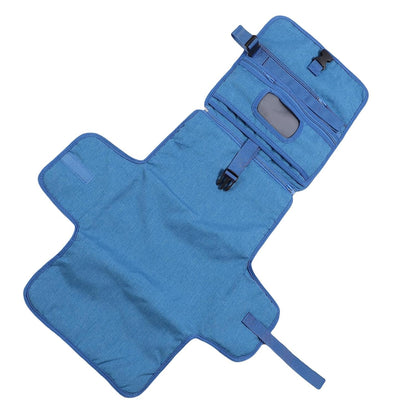 Portable Newborn Diaper Changing Mat Water Proof Baby Changer Pad for Travel, Oxford Cloth, 34.1 X 21.3 Wet Wipe Holder, Outdoor Outings (Grey)