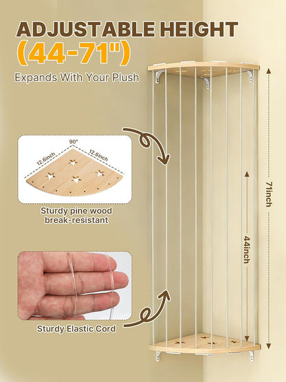 Stuffed Animal Storage, Corner Wall Hanging Plush Toy Organizer for Nursery