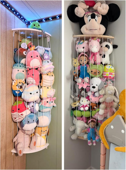 Stuffed Animal Storage, Corner Wall Hanging Plush Toy Organizer for Nursery