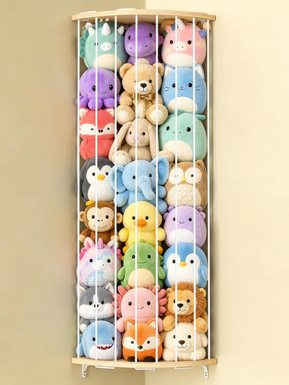 Stuffed Animal Storage, Corner Wall Hanging Plush Toy Organizer for Nursery