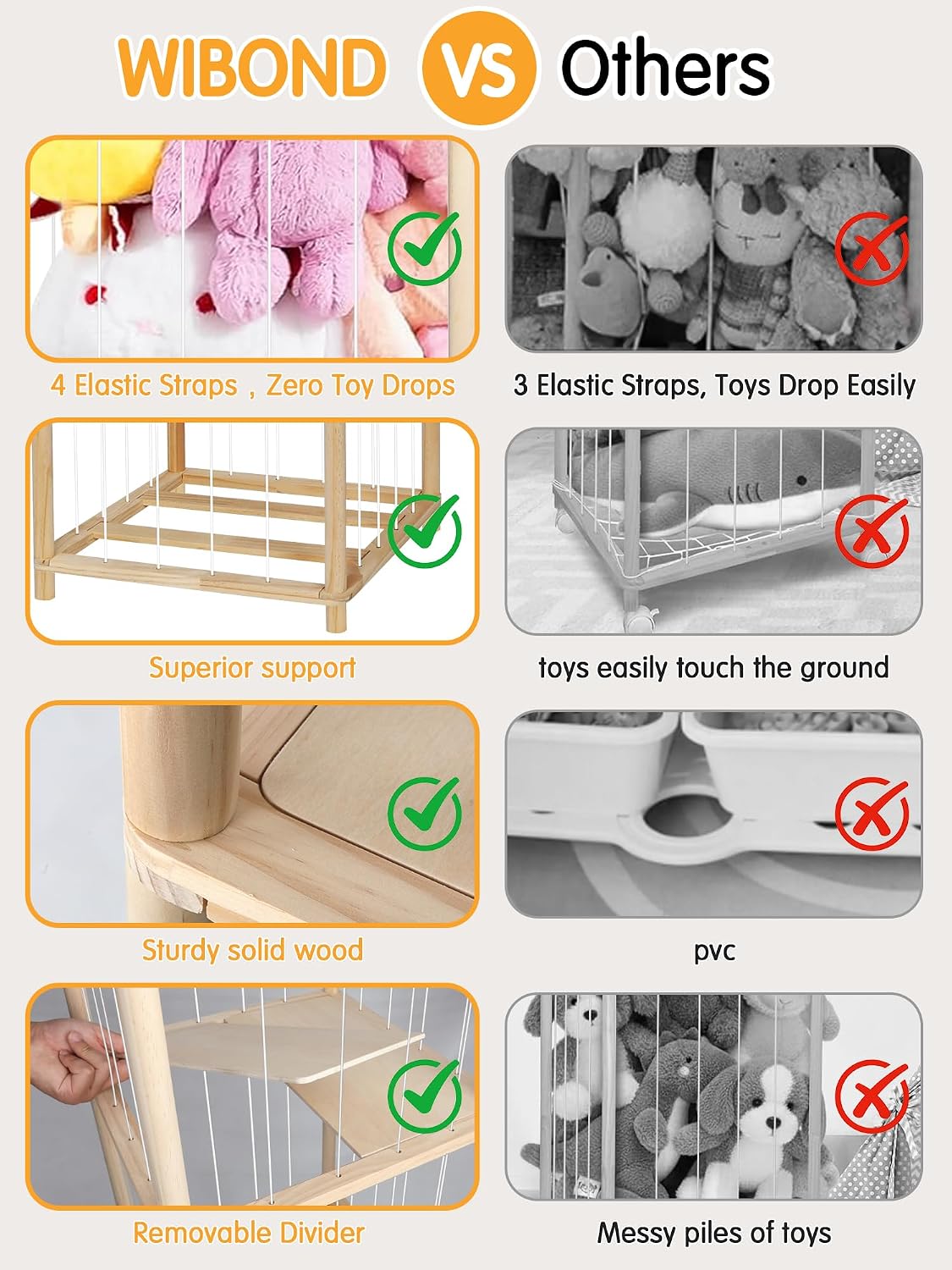 Stuffed Animal Storage, Corner Wall Hanging Plush Toy Organizer for Nursery