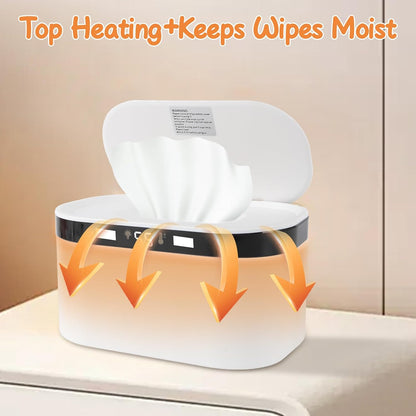 Baby Wipe Warmer, Wet Wipe Warmer 5 Modes of Temperature Heating Control Dual Heat for Baby's Comfort Large Capacity Wipes Dispenser Diaper Wipe Warmer with Night Light
