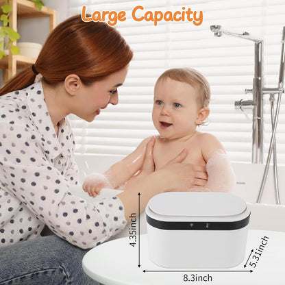 Baby Wipe Warmer, Wet Wipe Warmer 5 Modes of Temperature Heating Control Dual Heat for Baby's Comfort Large Capacity Wipes Dispenser Diaper Wipe Warmer with Night Light