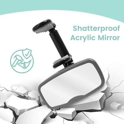 Clip-On Baby Car Mirror for Rearview Mirror, 360-Degree Swivel, Black
