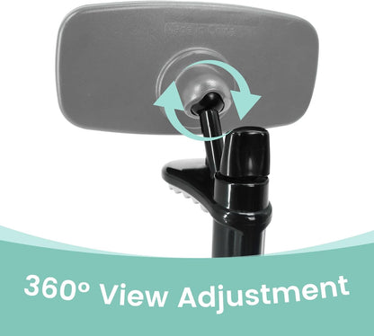Clip-On Baby Car Mirror for Rearview Mirror, 360-Degree Swivel, Black