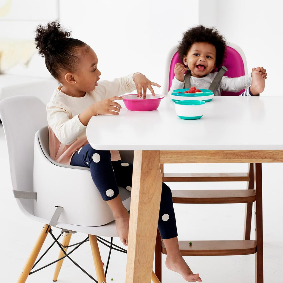 Nest Toddler Booster Seat for Kitchen with Removable Cushion, Gray