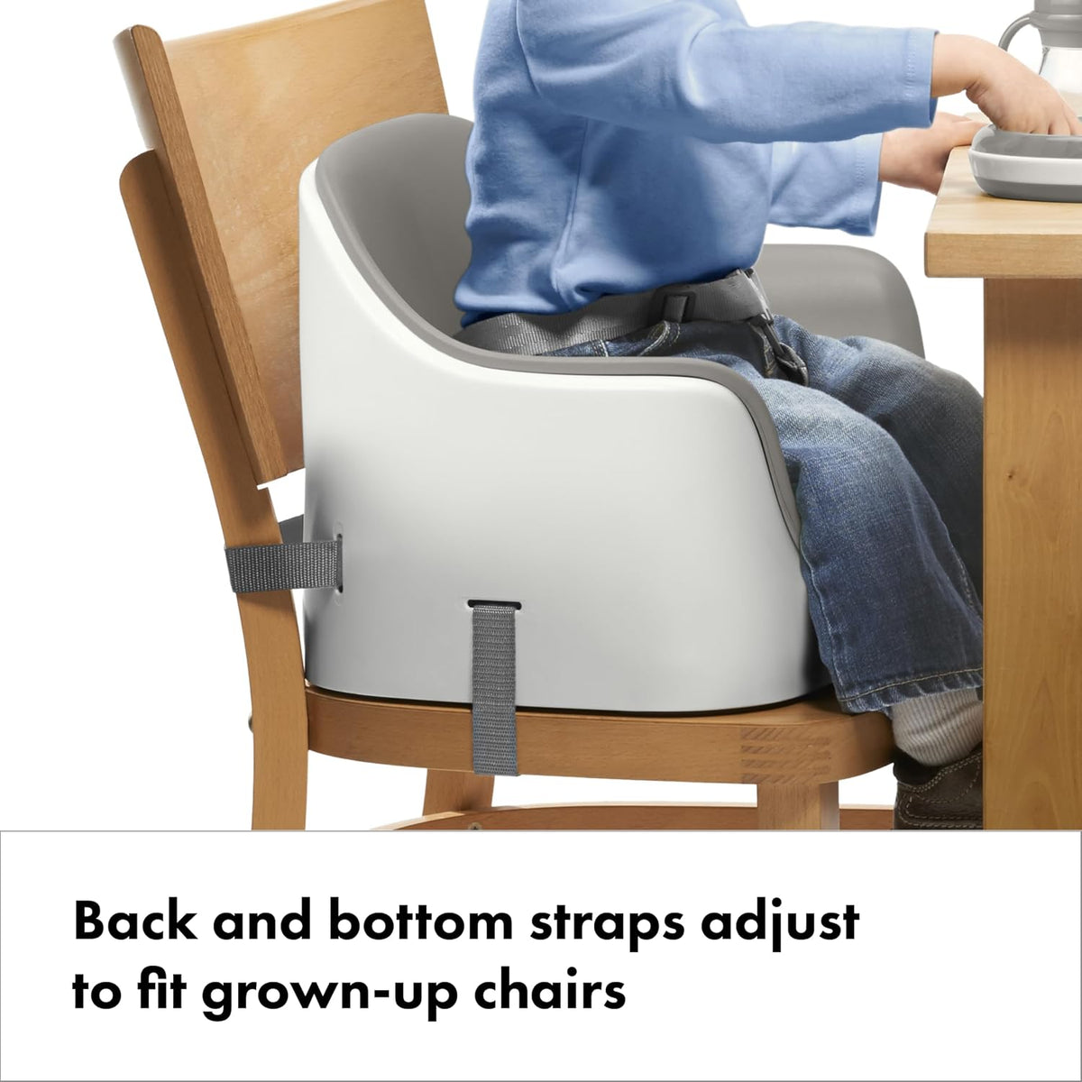 Nest Toddler Booster Seat for Kitchen with Removable Cushion, Gray
