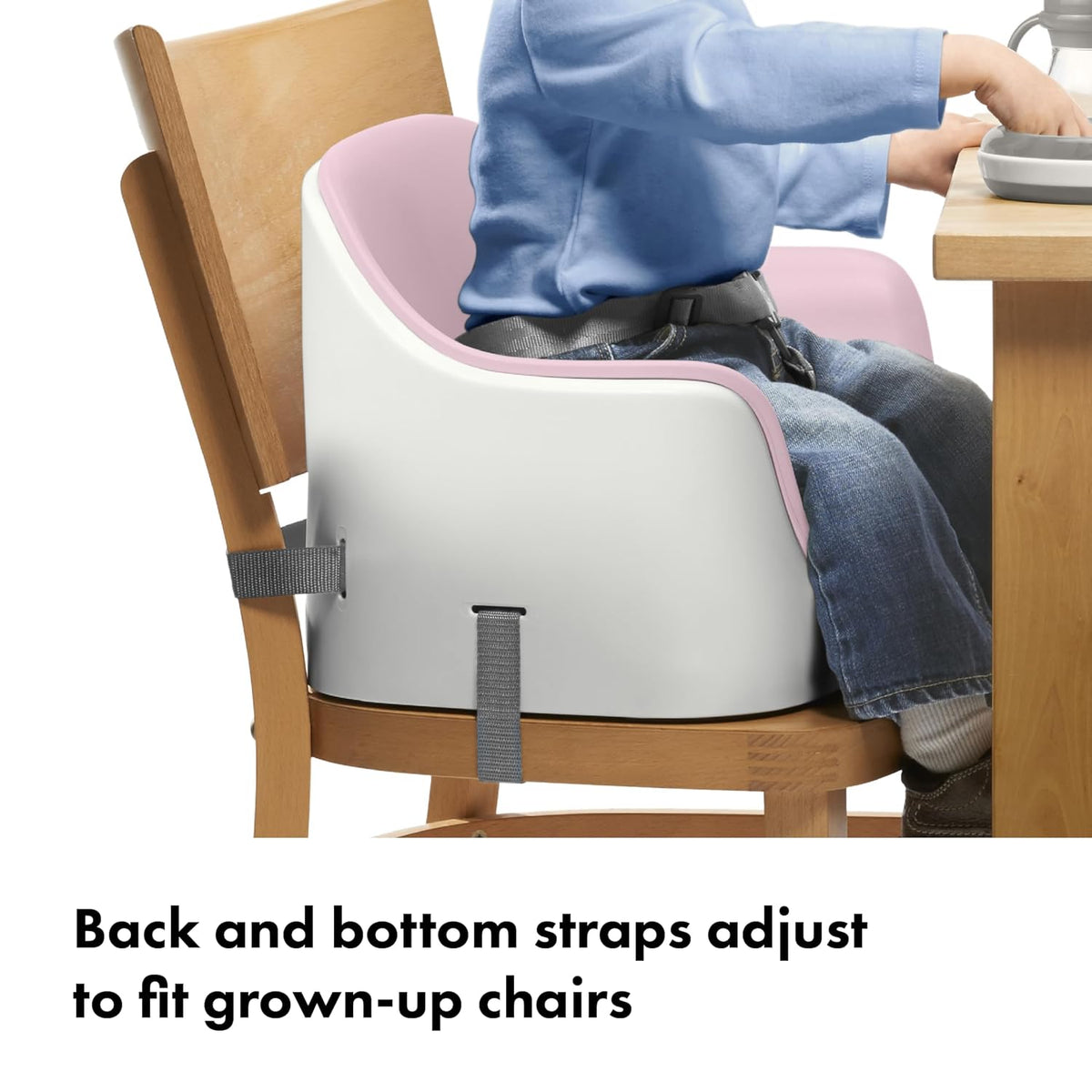 Nest Toddler Booster Seat for Kitchen with Removable Cushion, Gray