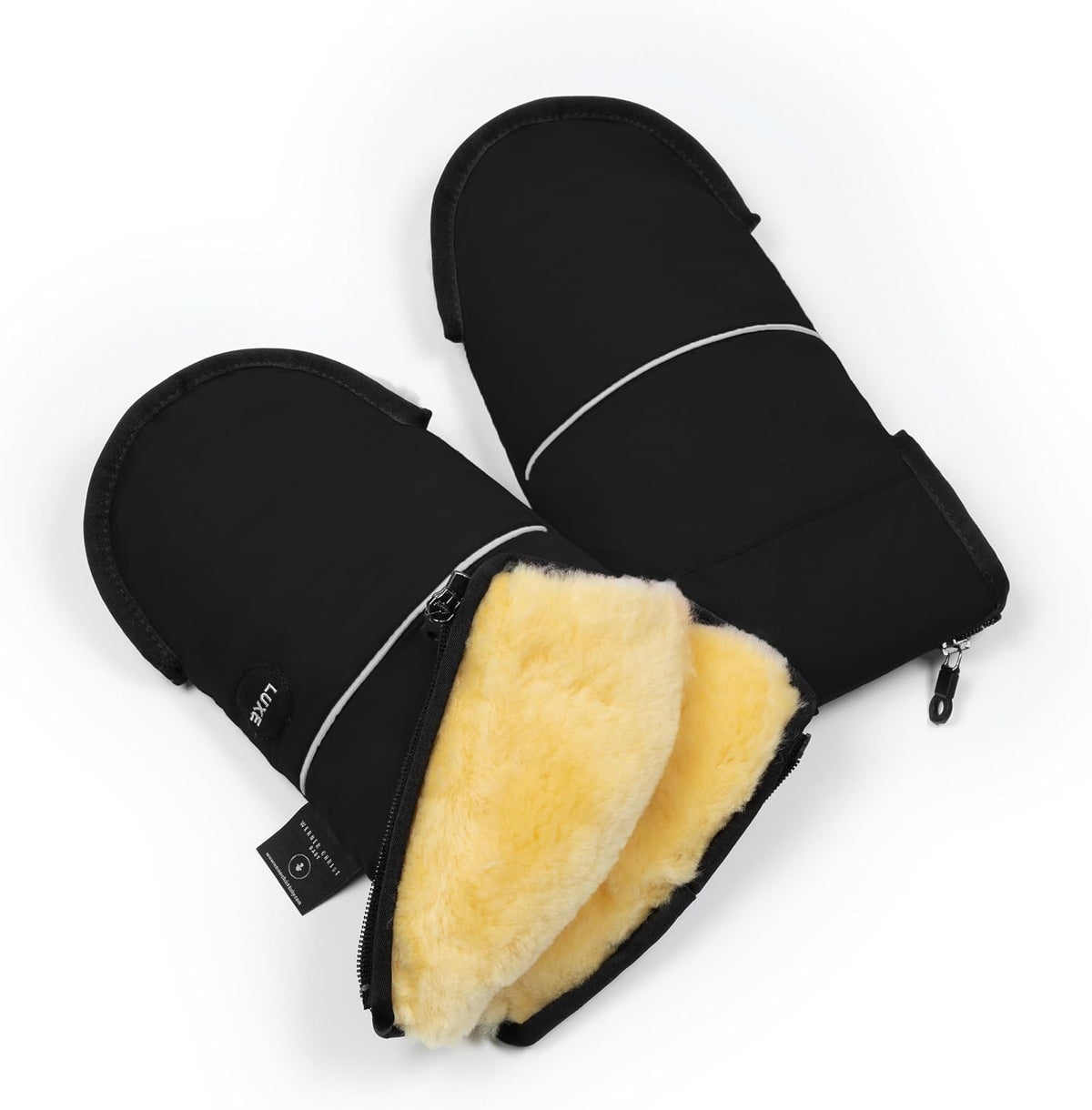 Baby Sheepskin Hand Warmer - GLOVY Luxe Gloves are The Ideal Baby Carriage muff Made of Medical Fur, Warm Universal and Water-Repellent Hand muff