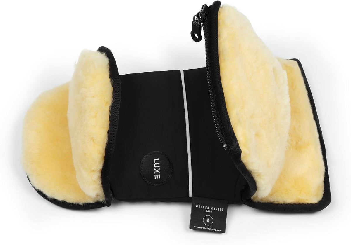 Baby Sheepskin Hand Warmer - GLOVY Luxe Gloves are The Ideal Baby Carriage muff Made of Medical Fur, Warm Universal and Water-Repellent Hand muff