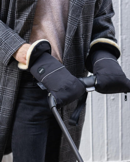 Baby Sheepskin Hand Warmer - GLOVY Luxe Gloves are The Ideal Baby Carriage muff Made of Medical Fur, Warm Universal and Water-Repellent Hand muff