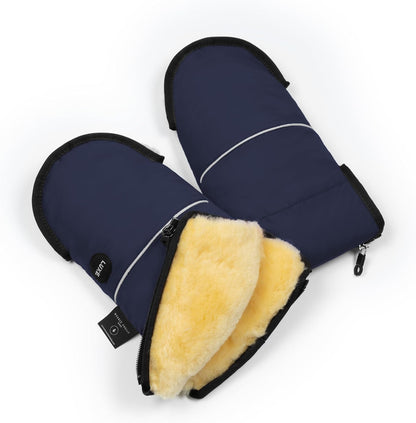 Baby Sheepskin Hand Warmer - GLOVY Luxe Gloves are The Ideal Baby Carriage muff Made of Medical Fur, Warm Universal and Water-Repellent Hand muff