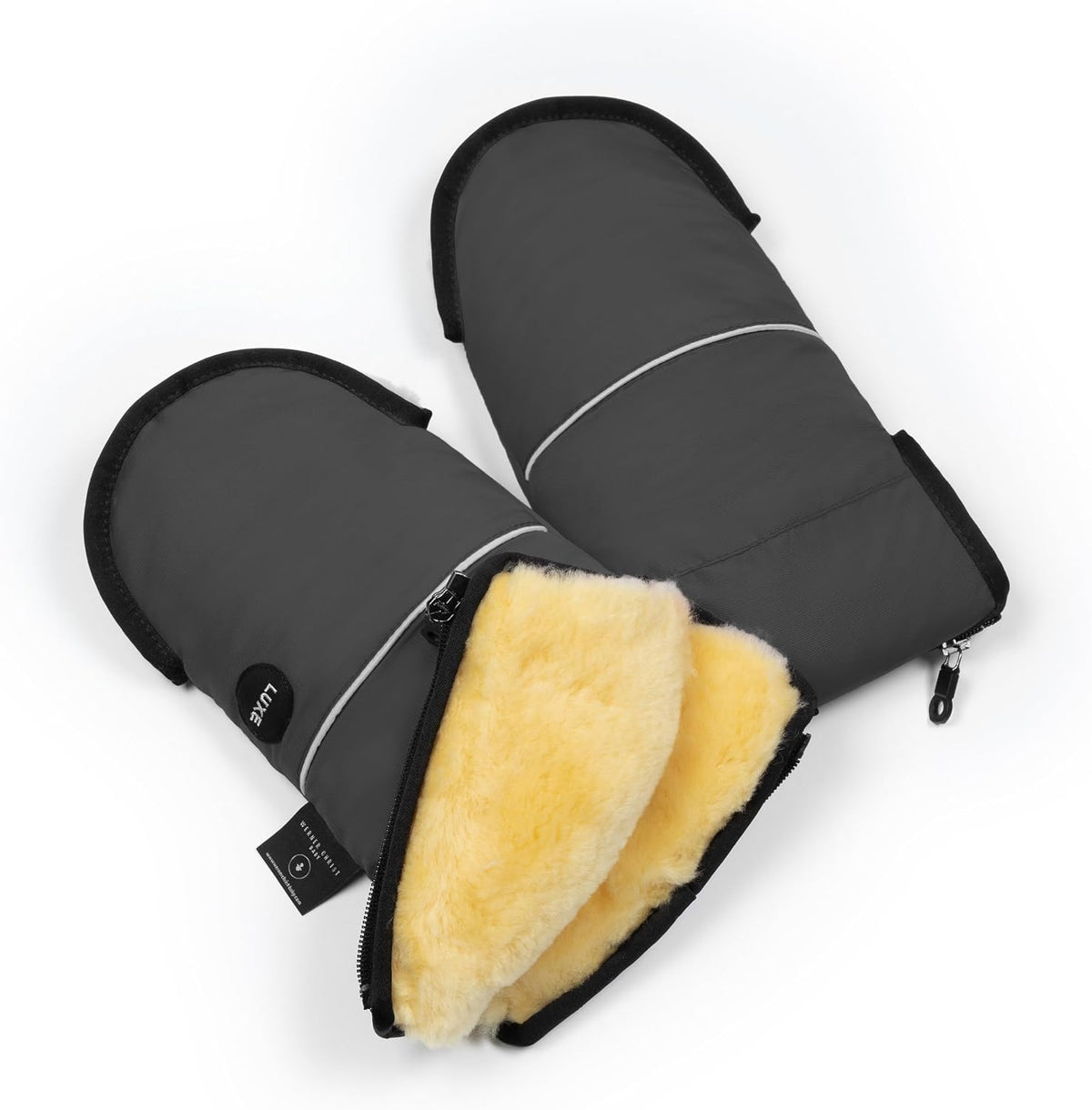 Baby Sheepskin Hand Warmer - GLOVY Luxe Gloves are The Ideal Baby Carriage muff Made of Medical Fur, Warm Universal and Water-Repellent Hand muff