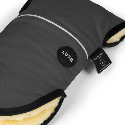 Baby Sheepskin Hand Warmer - GLOVY Luxe Gloves are The Ideal Baby Carriage muff Made of Medical Fur, Warm Universal and Water-Repellent Hand muff