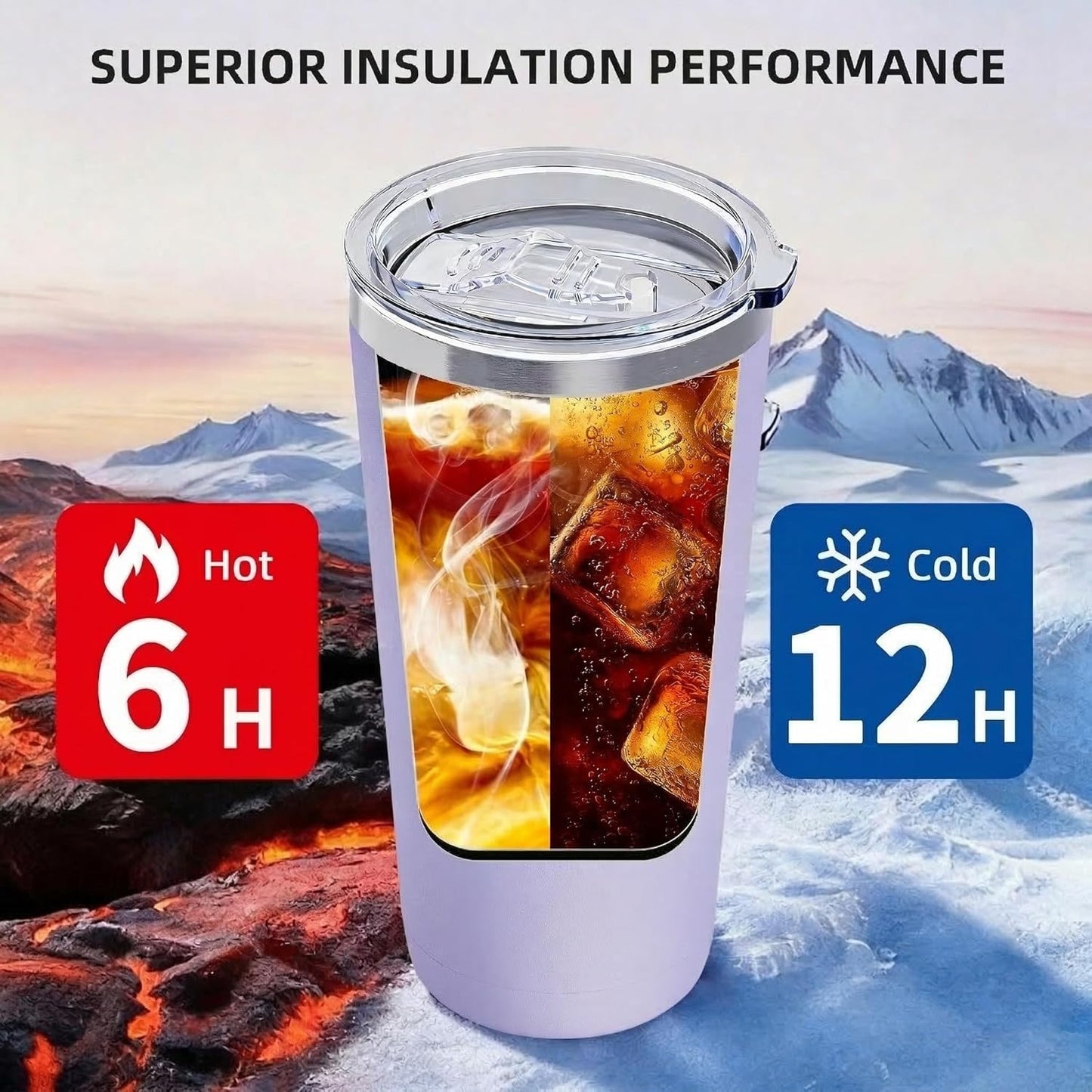 20oz Travel Coffee Tumbler, 18/8 Stainless Steel Cup 1 Pack Mint Green | Double Wall Vacuum Retains Hot and Cold Drinks. Car Cup Holder Friendly Design Includes Straw, Brush and Silicone Base Pad.
