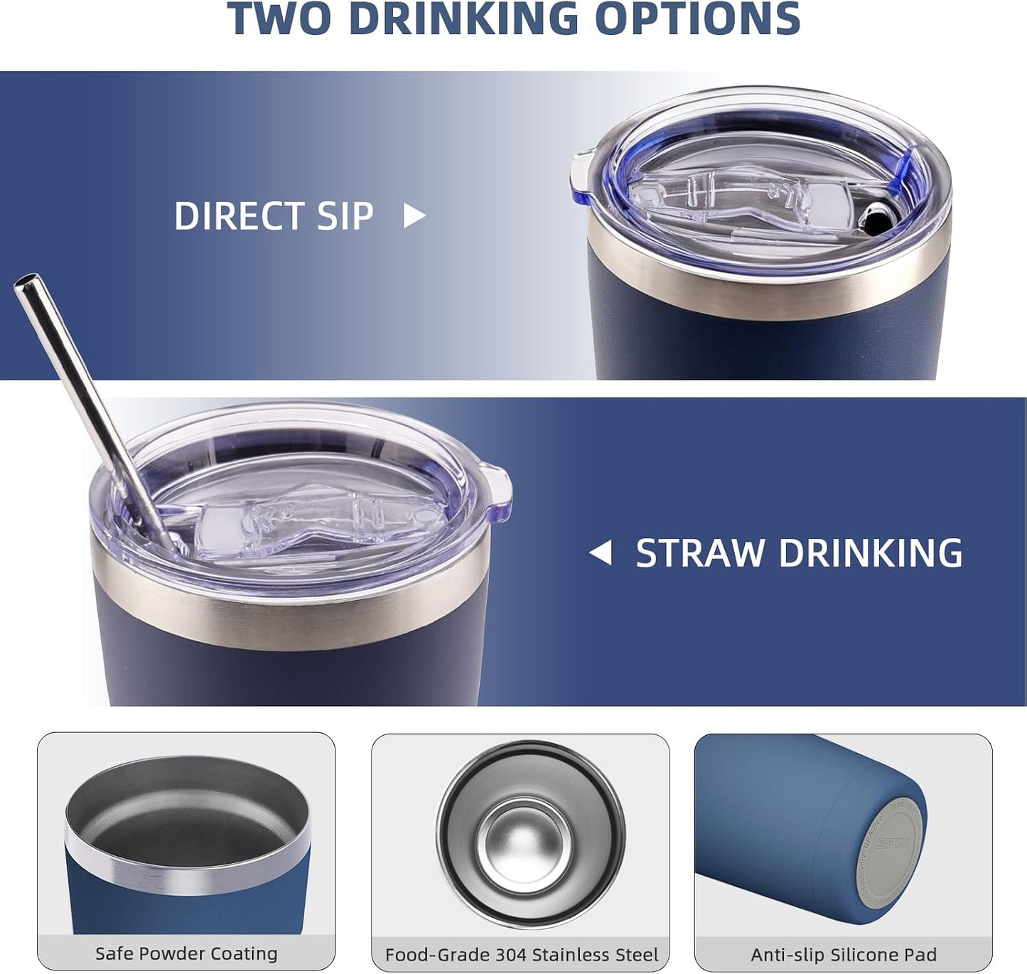 20oz Travel Coffee Tumbler, 18/8 Stainless Steel Cup 1 Pack Mint Green | Double Wall Vacuum Retains Hot and Cold Drinks. Car Cup Holder Friendly Design Includes Straw, Brush and Silicone Base Pad.