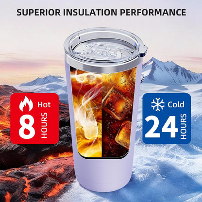 20oz Travel Coffee Tumbler, 18/8 Stainless Steel Cup 1 Pack Mint Green | Double Wall Vacuum Retains Hot and Cold Drinks. Car Cup Holder Friendly Design Includes Straw, Brush and Silicone Base Pad.