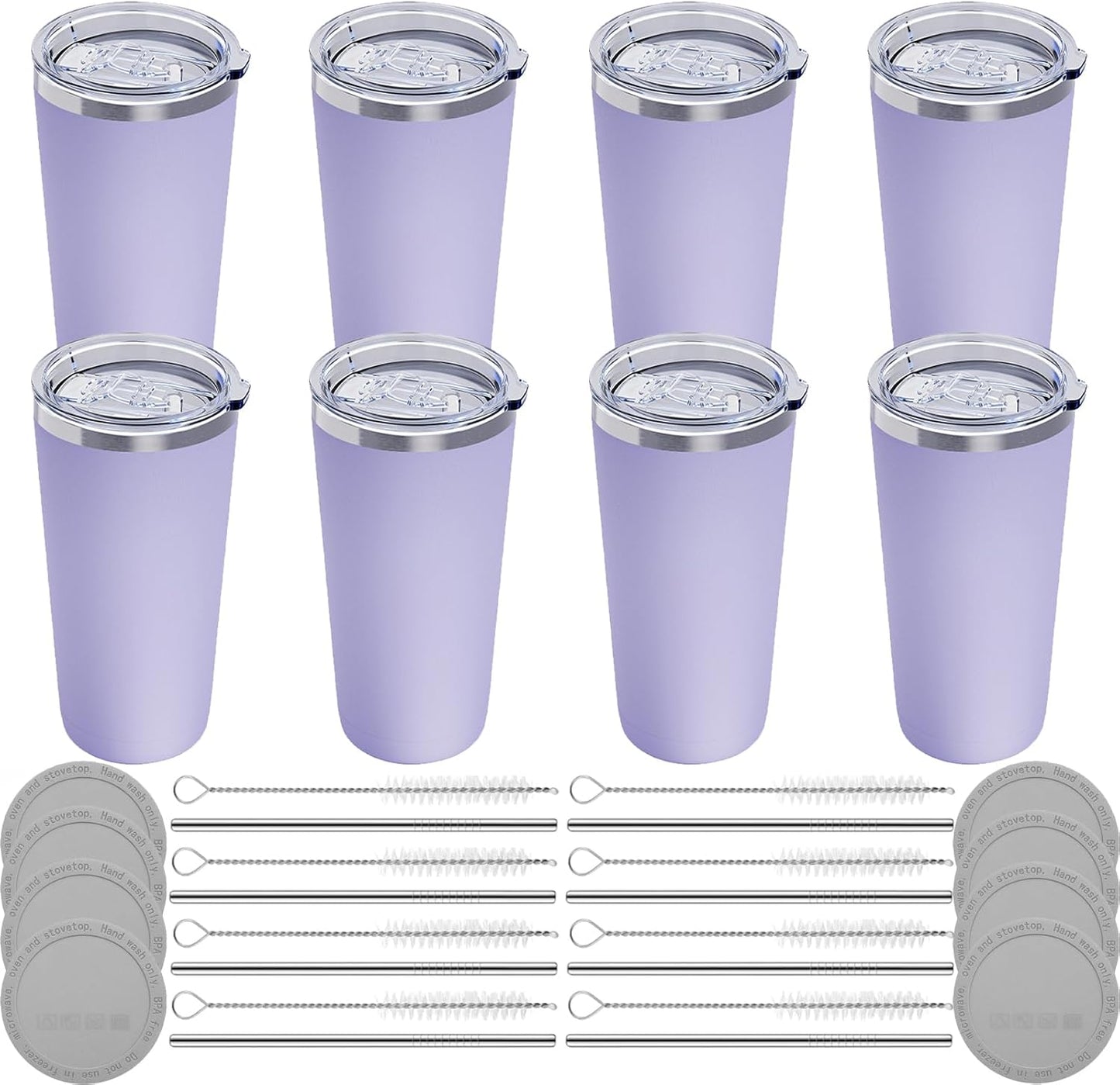 20oz Travel Coffee Tumbler, 18/8 Stainless Steel Cup 1 Pack Mint Green | Double Wall Vacuum Retains Hot and Cold Drinks. Car Cup Holder Friendly Design Includes Straw, Brush and Silicone Base Pad.