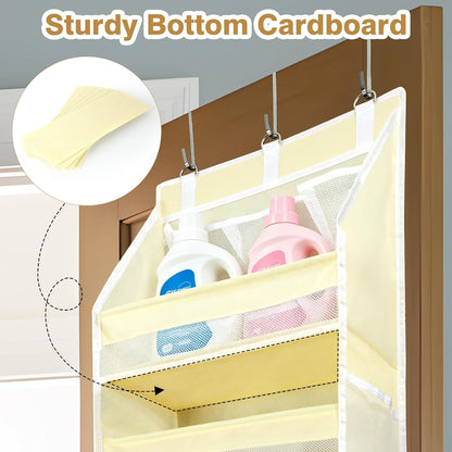 Over The Door Organizer, Hanging Storage with 6+6 Large Pockets, 22lbs Load Anti Tilt Behind Door Storage for Closet Bedroom Bathroom, Black