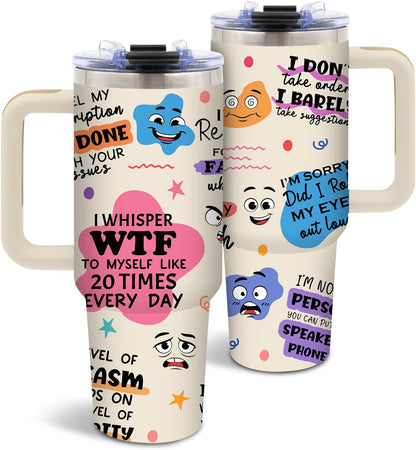 Funny Skull Tumbler 40oz, Insulated Funny Witchy Gifts for Women | Audacity Cup, Skeleton Unicorn Tumbler Leakproof, Gothic Skeleton Water Bottle, Aesthetic Gifts for Tarot Lovers, 1 Pack