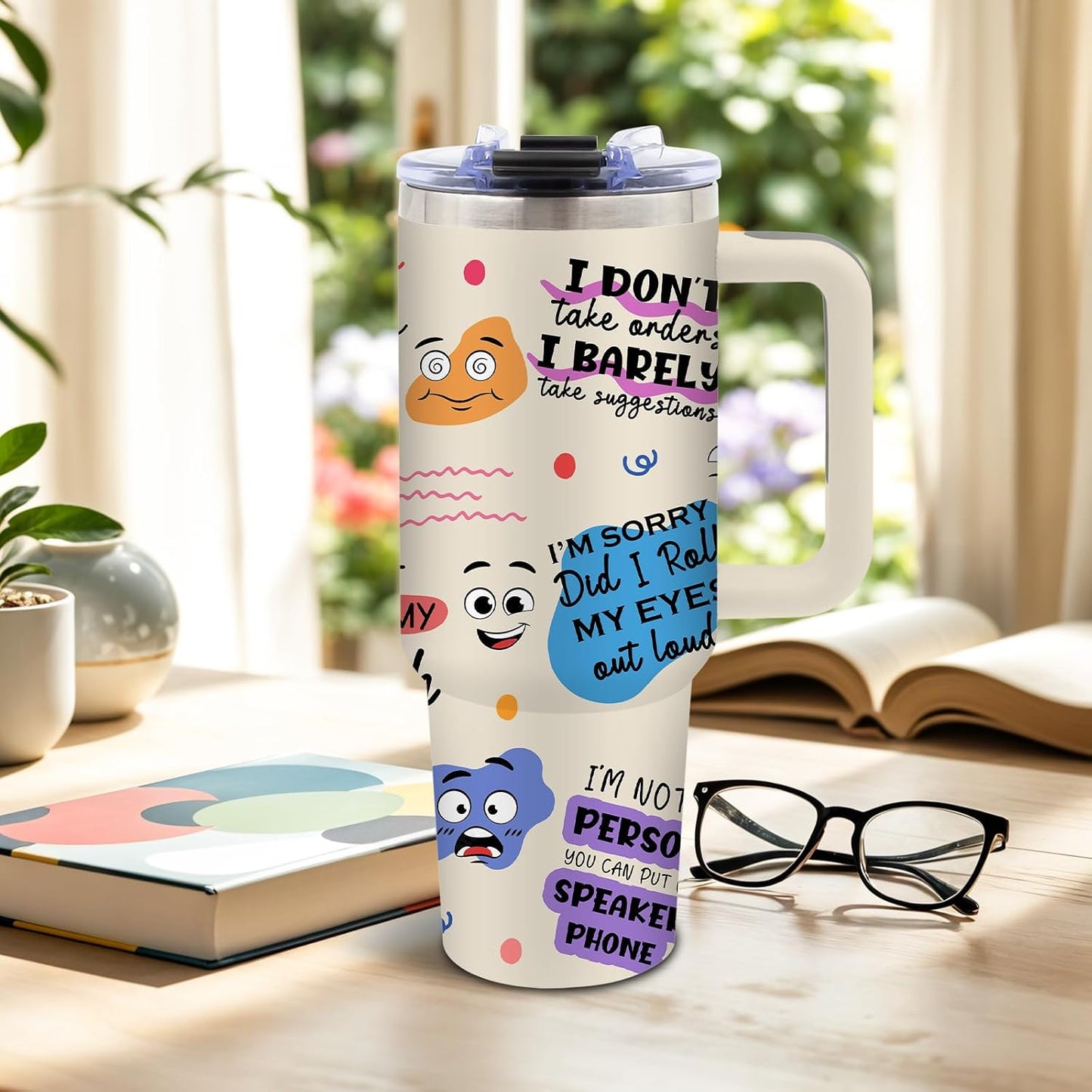 Funny Skull Tumbler 40oz, Insulated Funny Witchy Gifts for Women | Audacity Cup, Skeleton Unicorn Tumbler Leakproof, Gothic Skeleton Water Bottle, Aesthetic Gifts for Tarot Lovers, 1 Pack