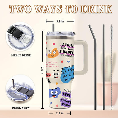 Funny Skull Tumbler 40oz, Insulated Funny Witchy Gifts for Women | Audacity Cup, Skeleton Unicorn Tumbler Leakproof, Gothic Skeleton Water Bottle, Aesthetic Gifts for Tarot Lovers, 1 Pack