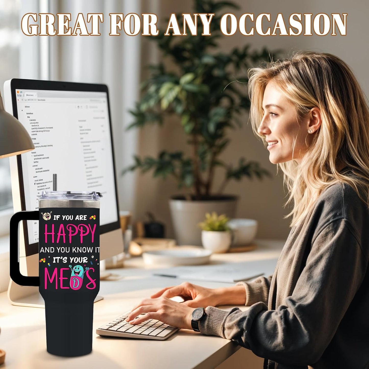 Funny Skull Tumbler 40oz, Insulated Funny Witchy Gifts for Women | Audacity Cup, Skeleton Unicorn Tumbler Leakproof, Gothic Skeleton Water Bottle, Aesthetic Gifts for Tarot Lovers, 1 Pack