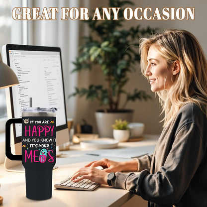 Funny Skull Tumbler 40oz, Insulated Funny Witchy Gifts for Women | Audacity Cup, Skeleton Unicorn Tumbler Leakproof, Gothic Skeleton Water Bottle, Aesthetic Gifts for Tarot Lovers, 1 Pack