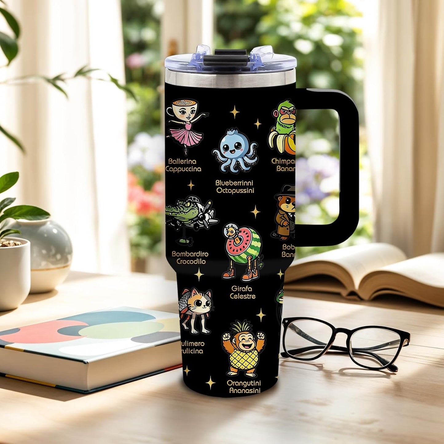 Funny Skull Tumbler 40oz, Insulated Funny Witchy Gifts for Women | Audacity Cup, Skeleton Unicorn Tumbler Leakproof, Gothic Skeleton Water Bottle, Aesthetic Gifts for Tarot Lovers, 1 Pack