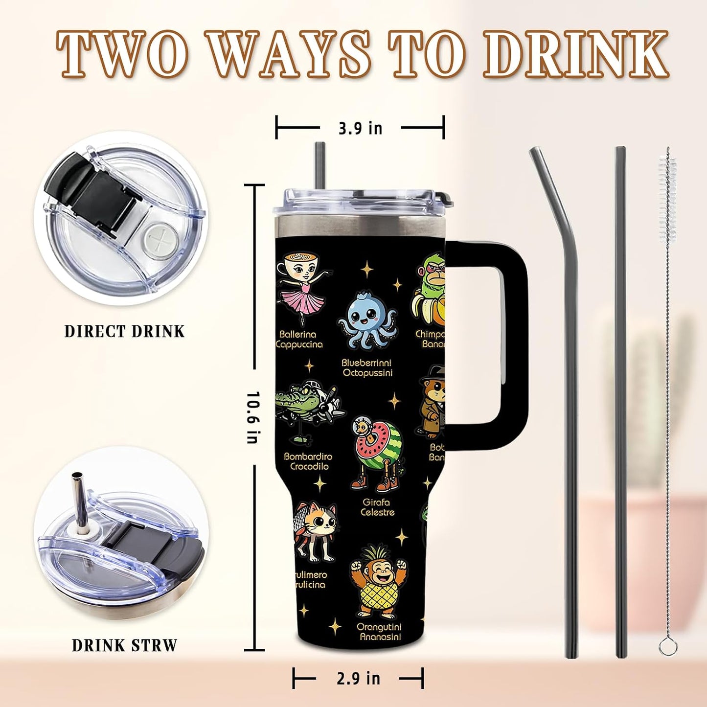 Funny Skull Tumbler 40oz, Insulated Funny Witchy Gifts for Women | Audacity Cup, Skeleton Unicorn Tumbler Leakproof, Gothic Skeleton Water Bottle, Aesthetic Gifts for Tarot Lovers, 1 Pack