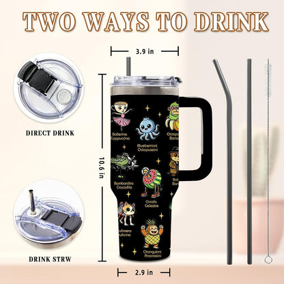 Funny Skull Tumbler 40oz, Insulated Funny Witchy Gifts for Women | Audacity Cup, Skeleton Unicorn Tumbler Leakproof, Gothic Skeleton Water Bottle, Aesthetic Gifts for Tarot Lovers, 1 Pack