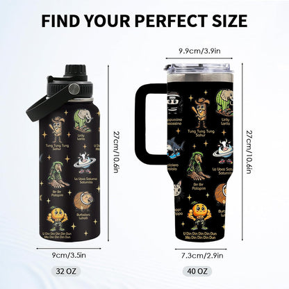 Funny Skull Tumbler 40oz, Insulated Funny Witchy Gifts for Women | Audacity Cup, Skeleton Unicorn Tumbler Leakproof, Gothic Skeleton Water Bottle, Aesthetic Gifts for Tarot Lovers, 1 Pack