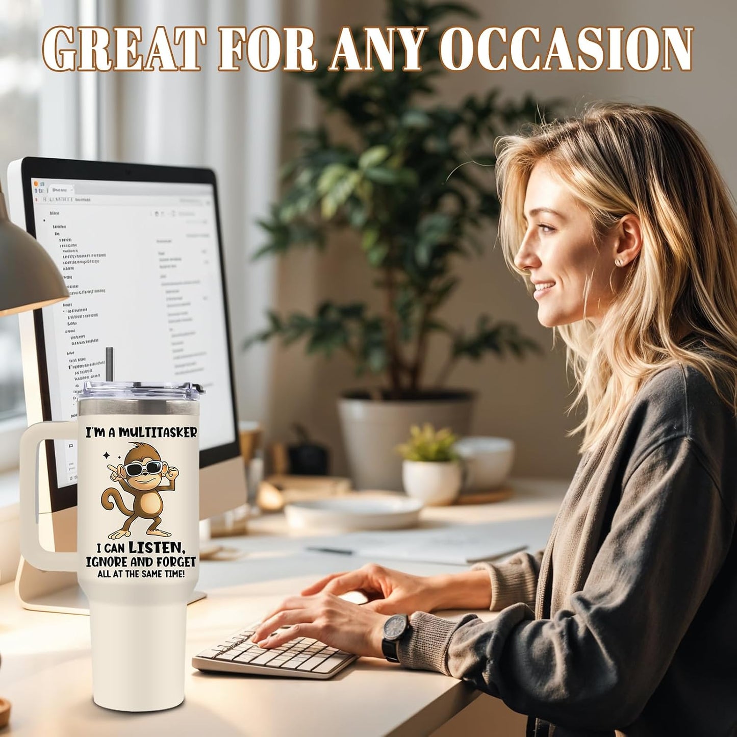 Funny Skull Tumbler 40oz, Insulated Funny Witchy Gifts for Women | Audacity Cup, Skeleton Unicorn Tumbler Leakproof, Gothic Skeleton Water Bottle, Aesthetic Gifts for Tarot Lovers, 1 Pack