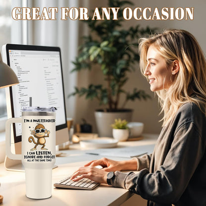 Funny Skull Tumbler 40oz, Insulated Funny Witchy Gifts for Women | Audacity Cup, Skeleton Unicorn Tumbler Leakproof, Gothic Skeleton Water Bottle, Aesthetic Gifts for Tarot Lovers, 1 Pack