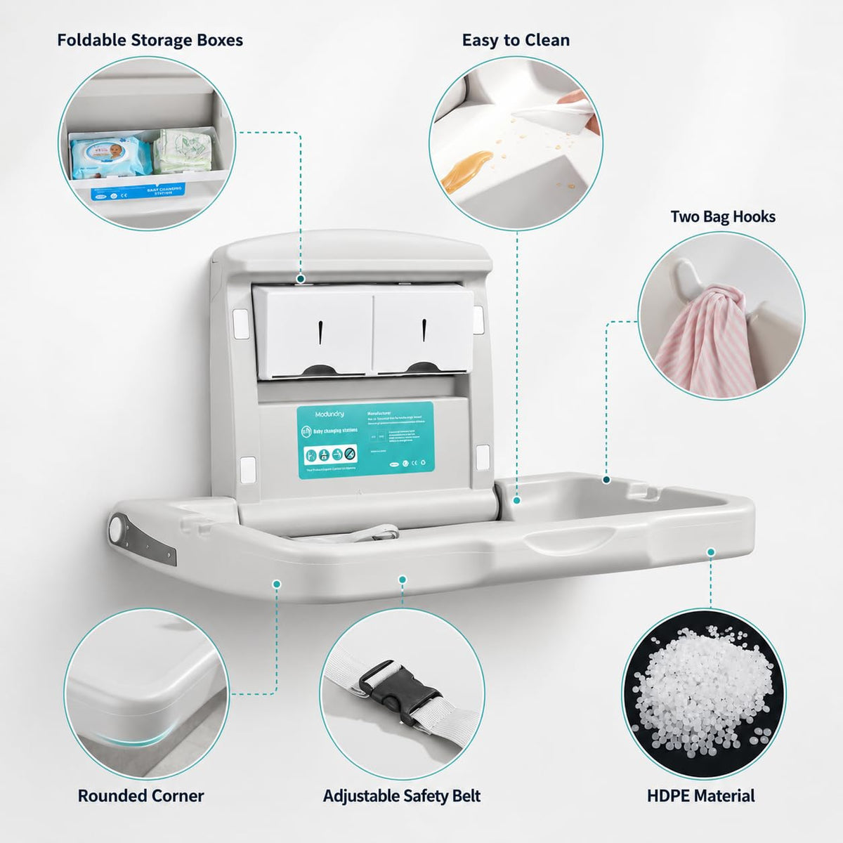 Baby Changing Diaper Station Wall-Mount: Vertical Baby Changing Table