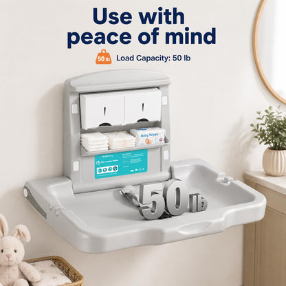 Baby Changing Diaper Station Wall-Mount: Vertical Baby Changing Table