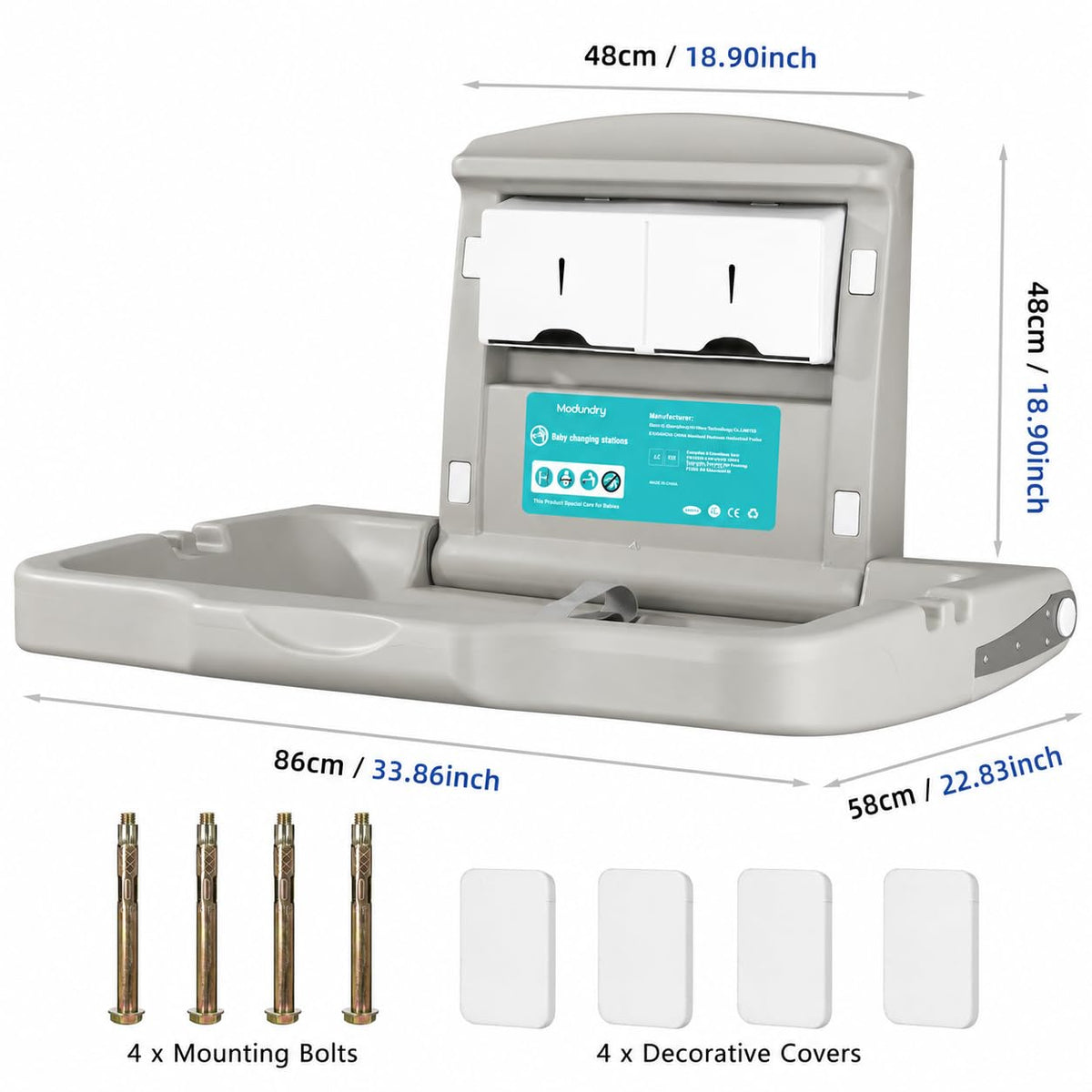 Baby Changing Diaper Station Wall-Mount: Vertical Baby Changing Table