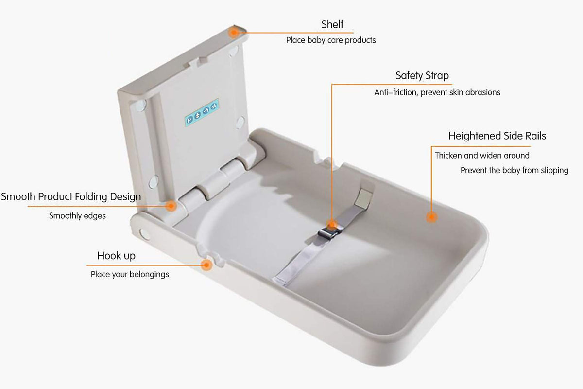 Baby Changing Diaper Station Wall-Mount: Vertical Baby Changing Table